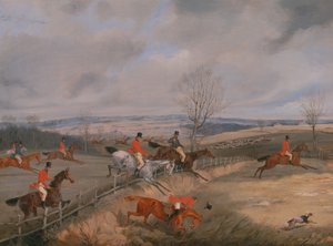 狩猟シーン：カバーを描く、約。 1840年。 作： Henry Thomas Alken