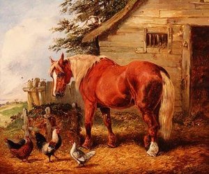 厩舎の外 作： Henry Thomas Alken