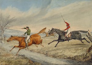 Steeplechasing：3人のライダーが小川を歩く（鉛筆と紙のトイレ）