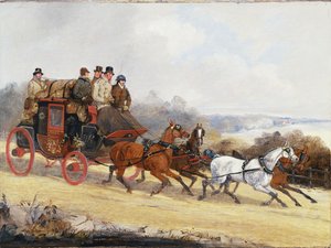ドーバーからロンドンへのコーチ：夏に 作： Henry Thomas Alken