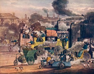スチームの進歩-ホワイトチャペルロードの眺め、1905年