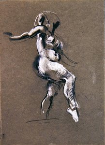立っている女性の裸体 1900年頃（紙にチョーク）（367144の裏面） 作： Henry Tonks