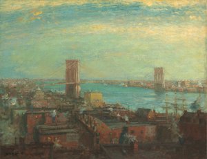 ブルックリン橋、1899 年。 作： Henry Ward Ranger