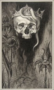 マルフィ公爵夫人と白い悪魔のイラスト、ジョン・ウェブスターの2つの劇（1580-1634）、pub.1930 作： Henry Weston Keen