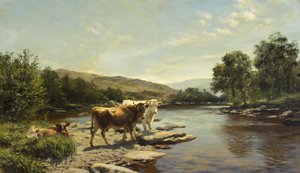 A Placid Morning on the Wye（油彩・キャンバス 作： Henry William Banks Davis