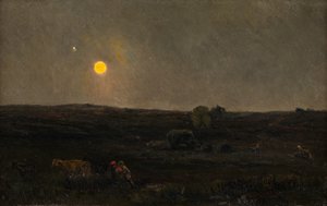ピカルディの満月」（油彩・紙 作： Henry William Banks Davis