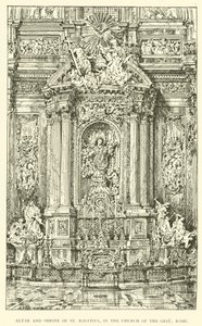 ローマのゲス教会にある聖イグナチオの祭壇と祠（エングレーヴィング 作： Henry William Brewer