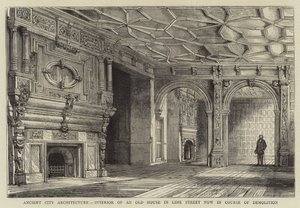 古代都市建築、ライムストリートの古い家の内部 作： Henry William Brewer