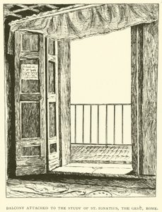 ローマ、ゲス教会の聖イグナチオの書斎に取り付けられたバルコニー（エングレーヴィング 作： Henry William Brewer