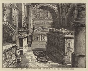 後期ローランドヒル卿の葬儀、セントポール礼拝堂、ウェストミンスター寺院 作： Henry William Brewer