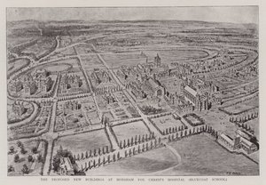 ホーシャムにあるブルーコートスクールのキリスト病院のために提案された新しい建物 作： Henry William Brewer
