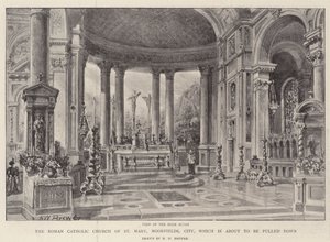 引き下げられようとしているセントメアリー、ムーアフィールズ、市のローマカトリック教会 作： Henry William Brewer