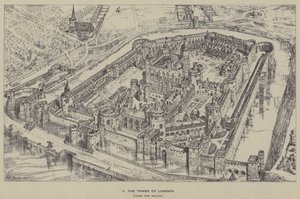 ロンドン塔、南から 作： Henry William Brewer