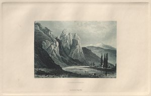 絵のようにロマンチックなラインランド：ライングラフェンシュタイン、1928年。 作： Henry Winkles