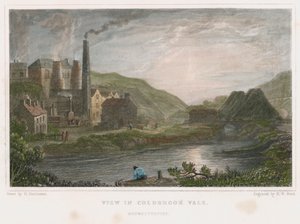 コールブルックデール、シュロップシャー、c1830 の製鉄用溶鉱炉 作： Henry Winsor Bond