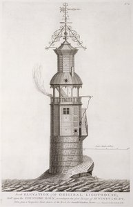 ヘンリーロバーツによって彫刻されたエディストーン灯台（fl.1761）、1761 作： Henry Winstanley
