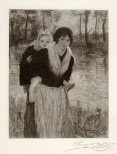 川のほとり 作： Henry Wolf