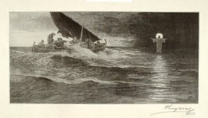 海の上を歩くキリスト 作： Henry Wolf