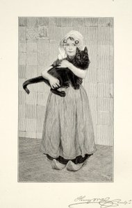 猫を連れた少女