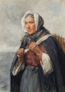 ニューヘイブンのフィッシュワイフ (水彩) 作： Henry Wright Kerr