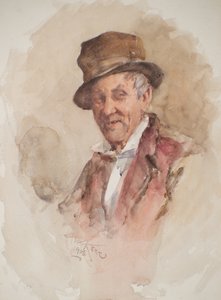 シルクハットの男の肖像（水彩） 作： Henry Wright Kerr