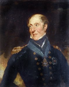 チャールズ・カニンガム少将（1755-1834）の肖像。木に油彩 作： Henry Wyatt