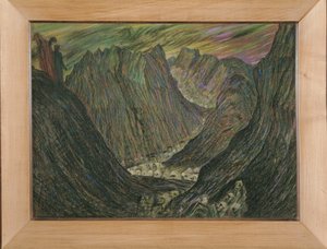 Dante et Virgile aux enfers - インフェルノにおけるダンテとバージル：黄金の鉛のカソックに身を包んだ呪われた者たちの行列... (パステル)