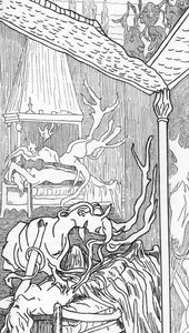 インキューブ（天使は欲望によって堕落し、悪魔になり、夢や眠いときに女性を楽しもうとする）とサキュベ（睡眠中に男性を楽しむ女性の悪魔）（インキュバスとサキュバス） 1895年