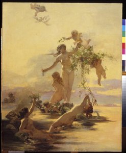 Naiads（ナイアス）。 Henryk Sieliradzki (1843-1902) による絵画、キャンバスに油彩。 ポーランドの芸術