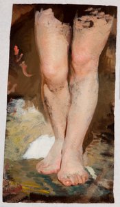 絵画 "エレウシスのポセイドンの祝宴のフリネ "の脚（フリネ）の研究 作： ヘンリク・シェミラツキ