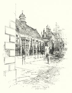1780年当時のグレイズ・インのコニー・コート（リトグラフ 作： Herbert (after) Railton