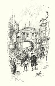 ジョンソン博士、1780年のロンドン、フリート街にて（リトグラフ 作： Herbert (after) Railton