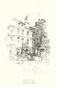 Dr.Johnsons House, Johnsons Court, Fleet Street, London (litho) 作： Herbert (after) Railton