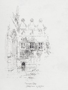イギリスの詩人、パーシー・バイシェ・シェリーの部屋（オックスフォード大学ユニバーシティ・カレッジ1階）（リトグラフ