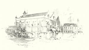 1761年、ロンドンのテンプル教会（リトグラフ）。 作： Herbert (after) Railton