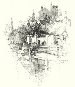 1790年のロンドン、テンプルの階段（リトグラフ 作： Herbert (after) Railton