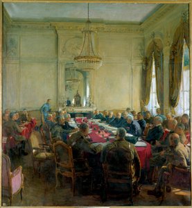 第一次世界大戦 (1914-1918): 「1918 年 7 月、ヴェルサイユのトリアノン宮殿での上級評議会の会合」 作： Herbert Arnould Olivier