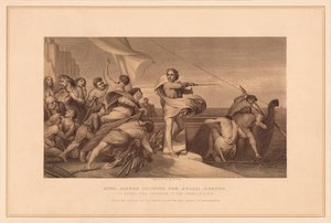 アングロサクソン人を扇動するアルフレッド王、1878年 作： Herbert Bourne