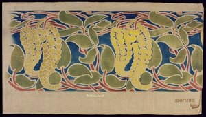 ステンシルテキスタイルサンプル、c.1896 作： Herbert C. Oakley