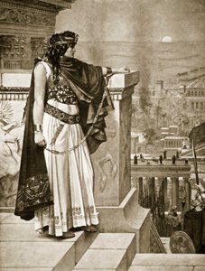ゼノビアの最後のパルミラの様子、「ハッチンソンの国家の歴史」、1915年のイラスト 作： Herbert Gustave Schmalz