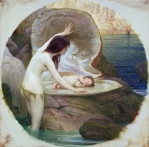 水の赤ちゃん 1900年頃 油彩・キャンバス 作： Herbert James Draper