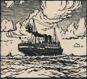 海の汽船、1919 作： Herbert Kerr Rooke