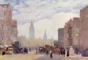 チャリング・クロスにて（カラーリトグラフ 作： Herbert Menzies (after) Marshall