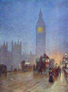 ウェストミンスター・ブリッジにて（カラーリトグラフ 作： Herbert Menzies (after) Marshall