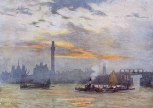 ランベスの日の出（カラーリトグラフ 作： Herbert Menzies (after) Marshall
