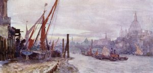 The Foreshore at Southwark（カラーリトグラフ 作： Herbert Menzies (after) Marshall