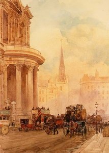 セント・ポール教会の庭（水彩画） 作： Herbert Menzies Marshall