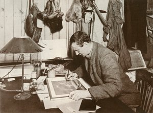 ウィルソン博士がP. 258、1911、1913で与えられたスケッチを作成する 作： Herbert Ponting