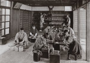 並河の仕事場とスタッフ（モノクロ写真 作： Herbert Ponting