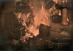 厩舎のブラバーストーブでのオーツとミアーズ、1911年、1913年 作： Herbert Ponting